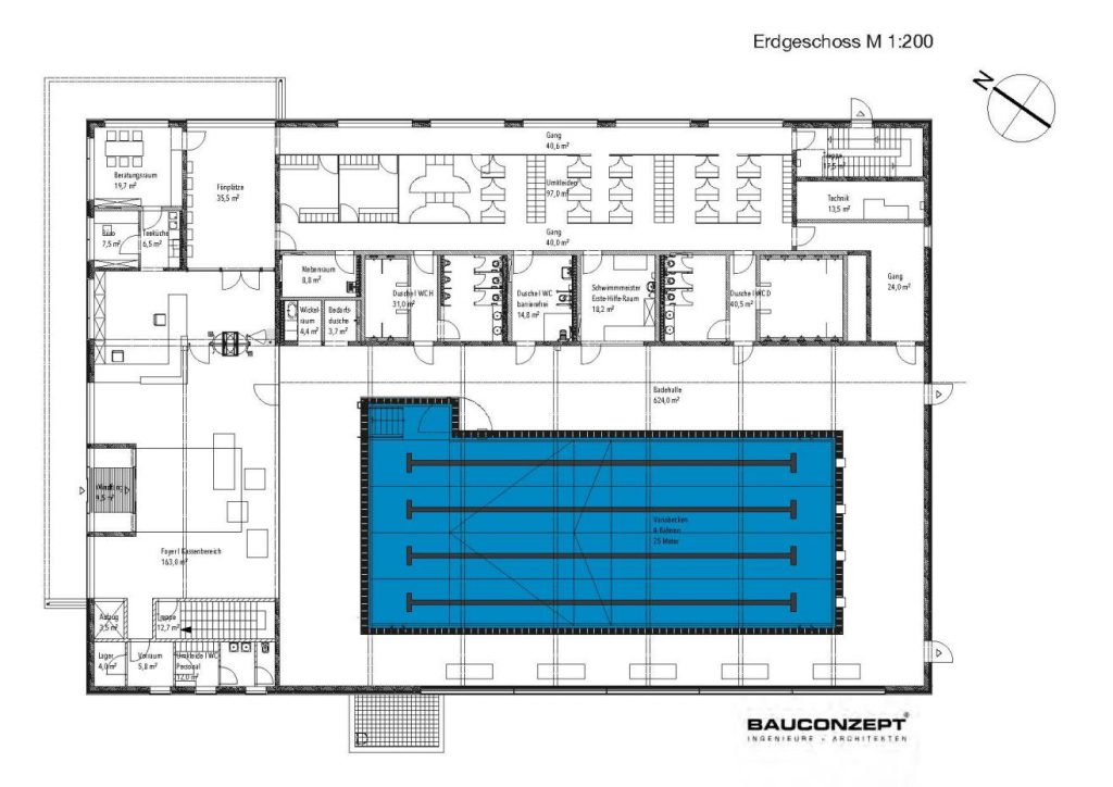 Grundriss Schwimmhalle