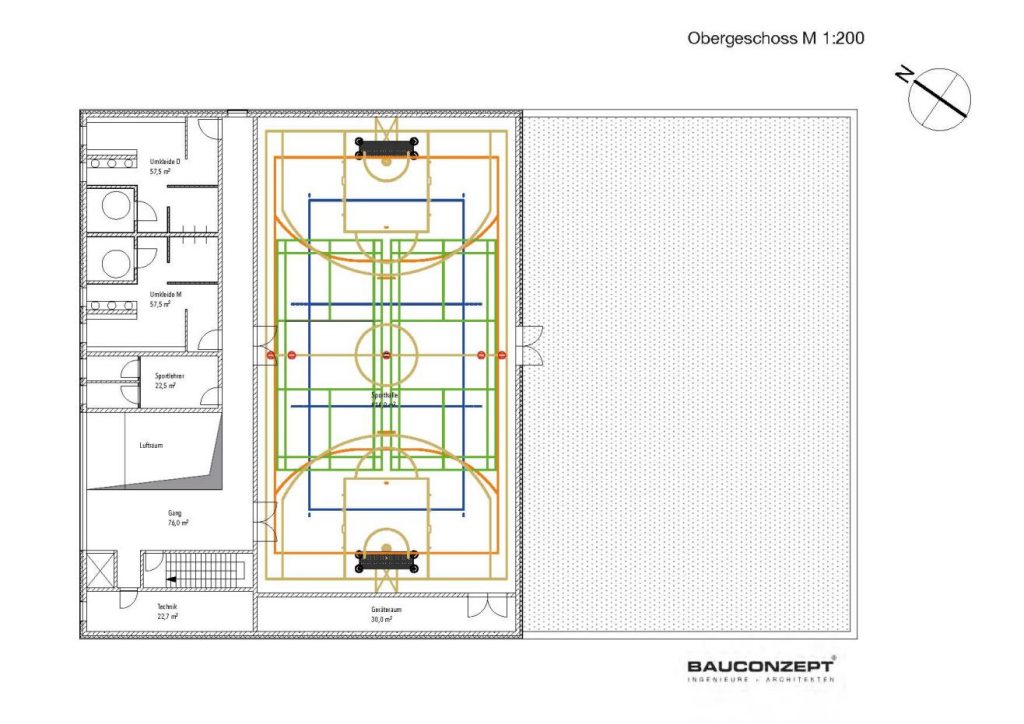 Grundriss Sporthalle